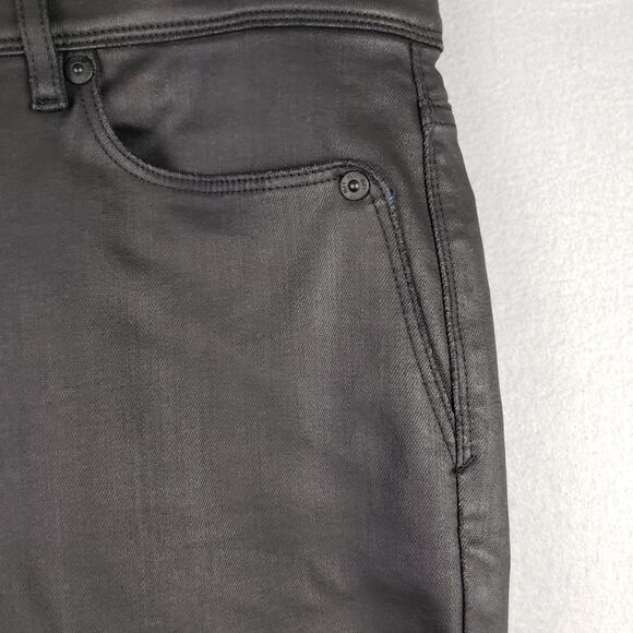 J. Jill Denim 14 Slim Ankle Jeans Black Metallic Sheen Coating Stretch Steampunk - Picture 4 of 12